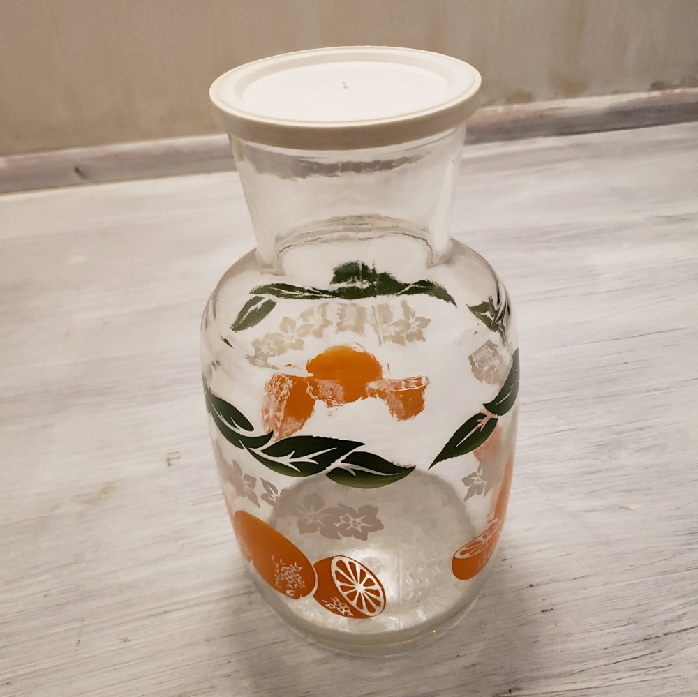 Vintage 1987 Anchor Hocking Orange Pitcher